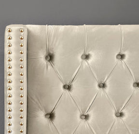 Meridian Furniture Barolo Cream Velvet King Bed