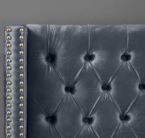 Meridian Furniture Barolo Grey Velvet Full Bed
