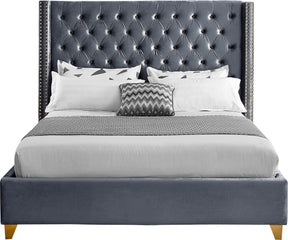 Meridian Furniture Barolo Grey Velvet King Bed