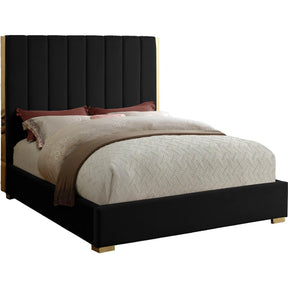 Meridian Furniture Becca Black Velvet Full BedMeridian Furniture - Full Bed - Minimal And Modern - 1