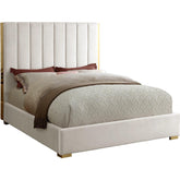 Meridian Furniture Becca Cream Velvet King BedMeridian Furniture - King Bed - Minimal And Modern - 1