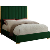 Meridian Furniture Becca Green Velvet King BedMeridian Furniture - King Bed - Minimal And Modern - 1