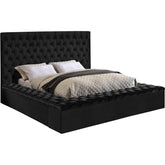 Meridian Furniture Bliss Black Velvet King Bed (3 Boxes)Meridian Furniture - King Bed (3 Boxes) - Minimal And Modern - 1