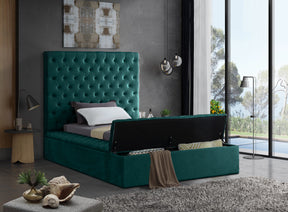 Meridian Furniture Bliss Green Velvet Twin Bed (3 Boxes)
