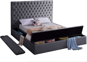 Meridian Furniture Bliss Grey Velvet King Bed (3 Boxes)