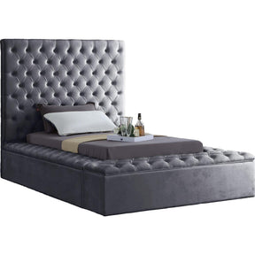 Meridian Furniture Bliss Grey Velvet Twin Bed (3 Boxes)Meridian Furniture - Twin Bed (3 Boxes) - Minimal And Modern - 1