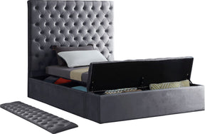 Meridian Furniture Bliss Grey Velvet Twin Bed (3 Boxes)