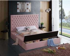 Meridian Furniture Bliss Pink Velvet King Bed (3 Boxes)