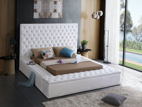 Meridian Furniture Bliss White Velvet Full Bed (3 Boxes)