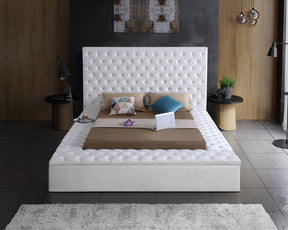Meridian Furniture Bliss White Velvet Full Bed (3 Boxes)
