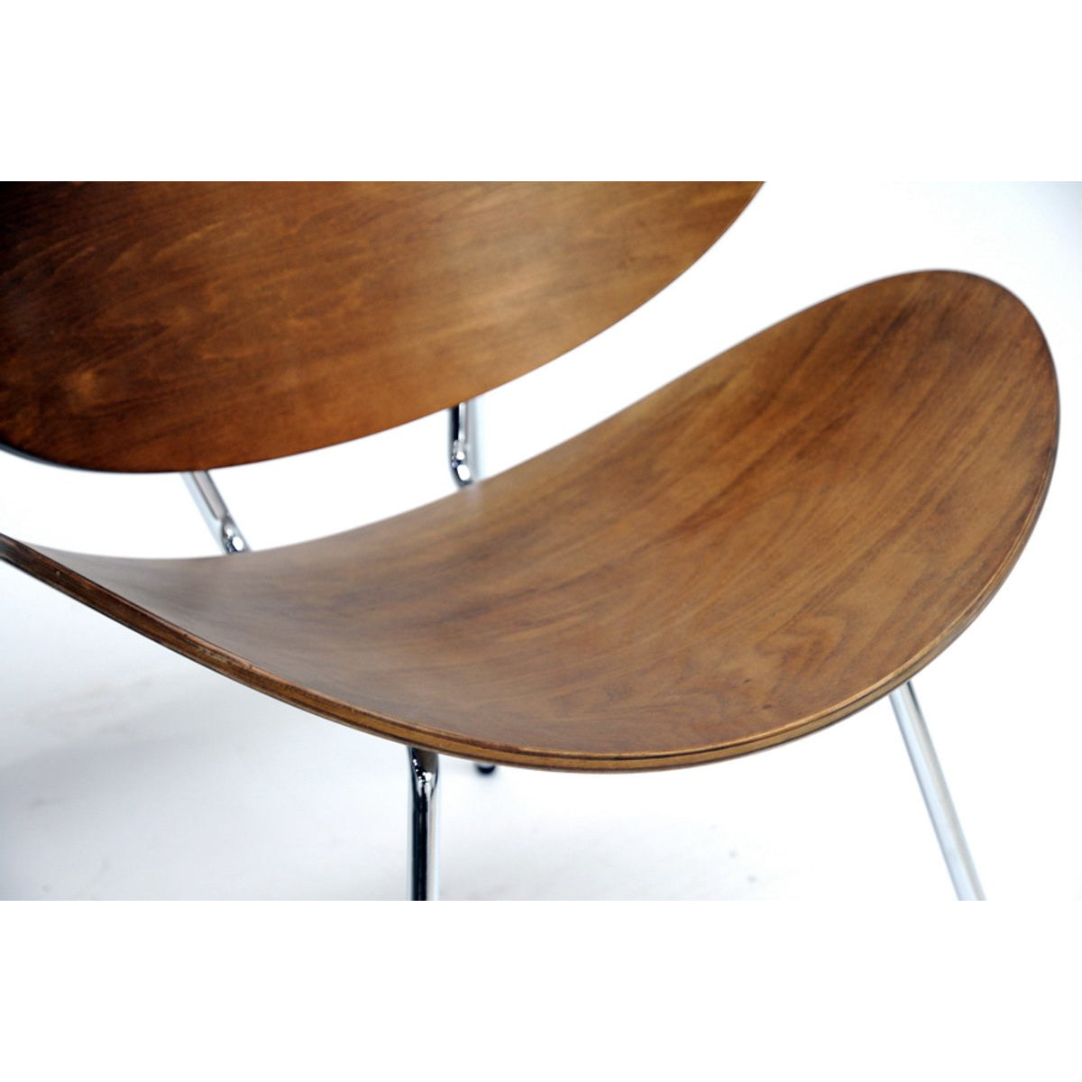 Baxton Studio Reaves Walnut Effect Mid-Century Modern Accent Chair (Set of 2) Baxton Studio-chairs-Minimal And Modern - 3