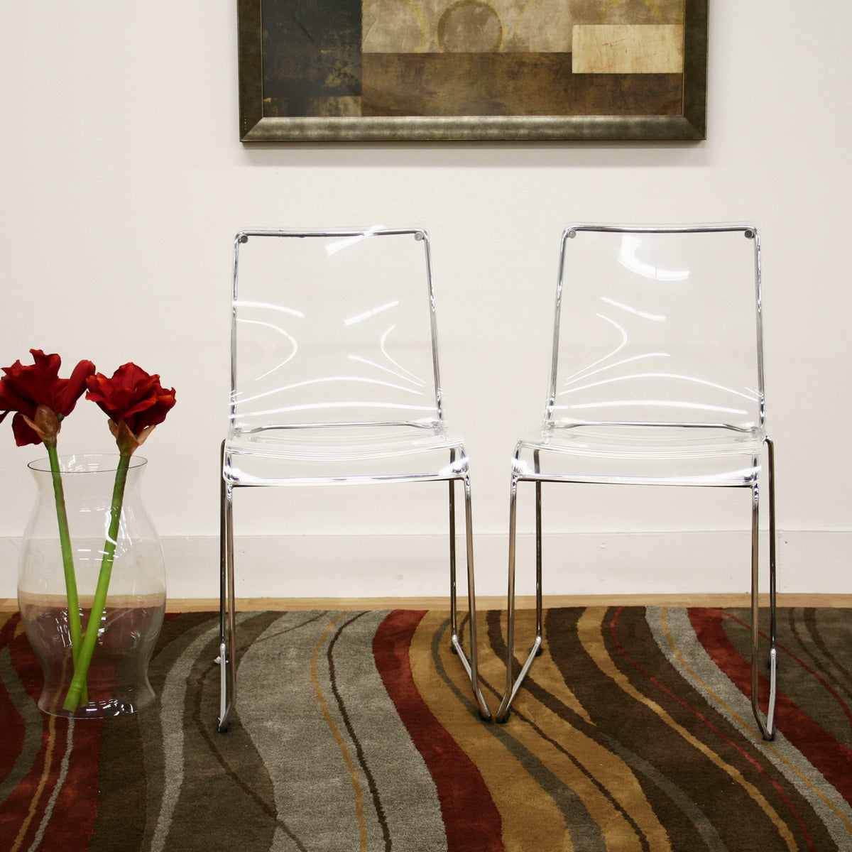 Baxton Studio Lino Transparent Clear Acrylic Dining Chair (Set of 2) Baxton Studio-dining chair-Minimal And Modern - 2