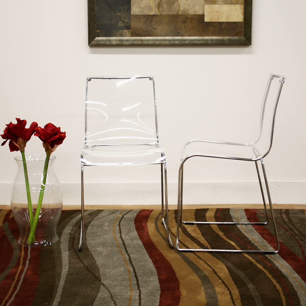 Baxton Studio Lino Transparent Clear Acrylic Dining Chair (Set of 2) Baxton Studio-dining chair-Minimal And Modern - 3