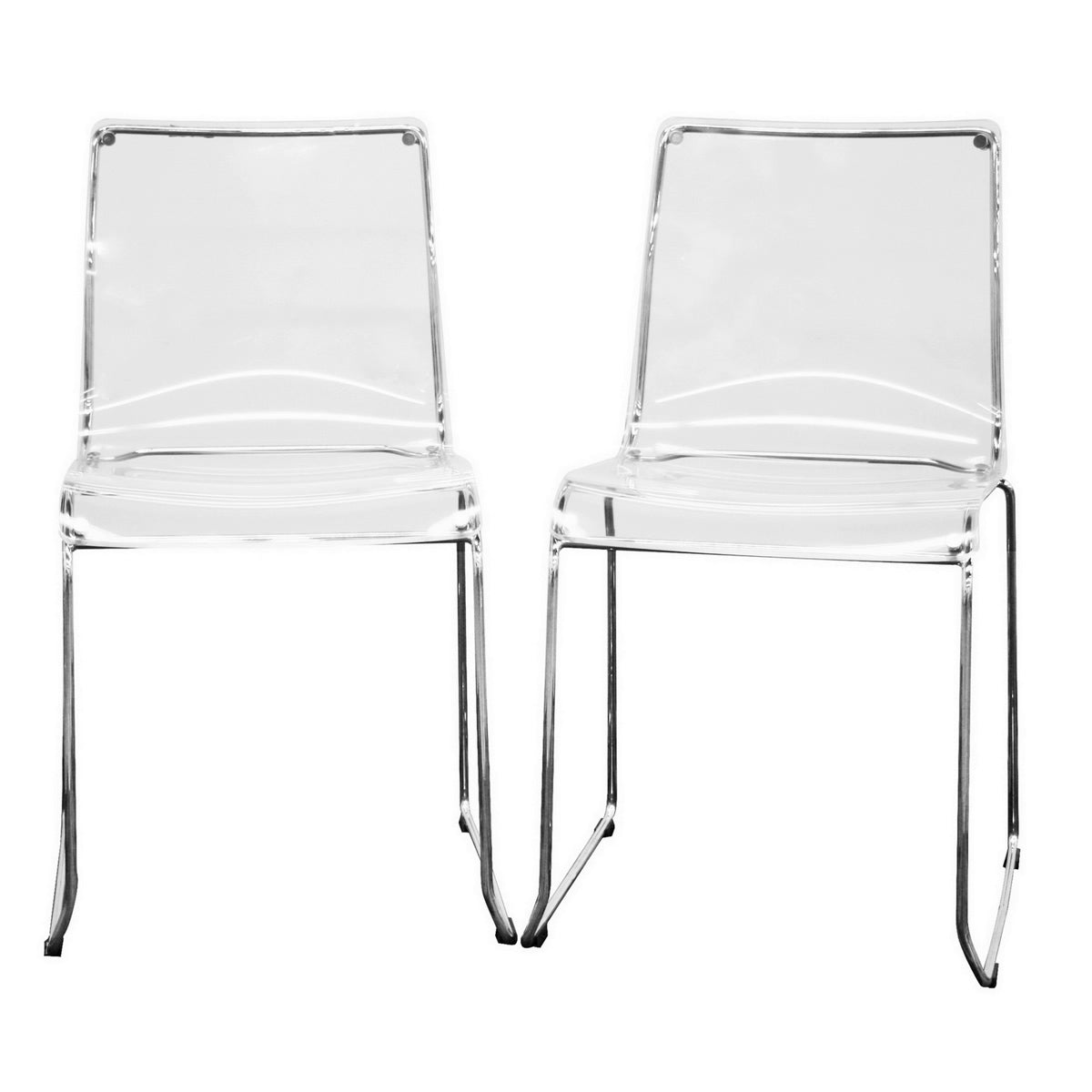 Baxton Studio Lino Transparent Clear Acrylic Dining Chair (Set of 2) Baxton Studio-dining chair-Minimal And Modern - 1