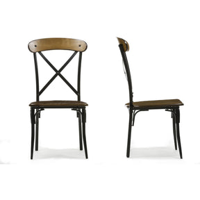 Baxton Studio Broxburn Light Brown Wood & Metal Dining Chair (Set of 2) Baxton Studio-dining chair-Minimal And Modern - 1