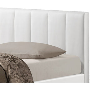 Baxton Studio Templemore White Leather Contemporary Queen-Size Bed Baxton Studio-Queen Headboard-Minimal And Modern - 2