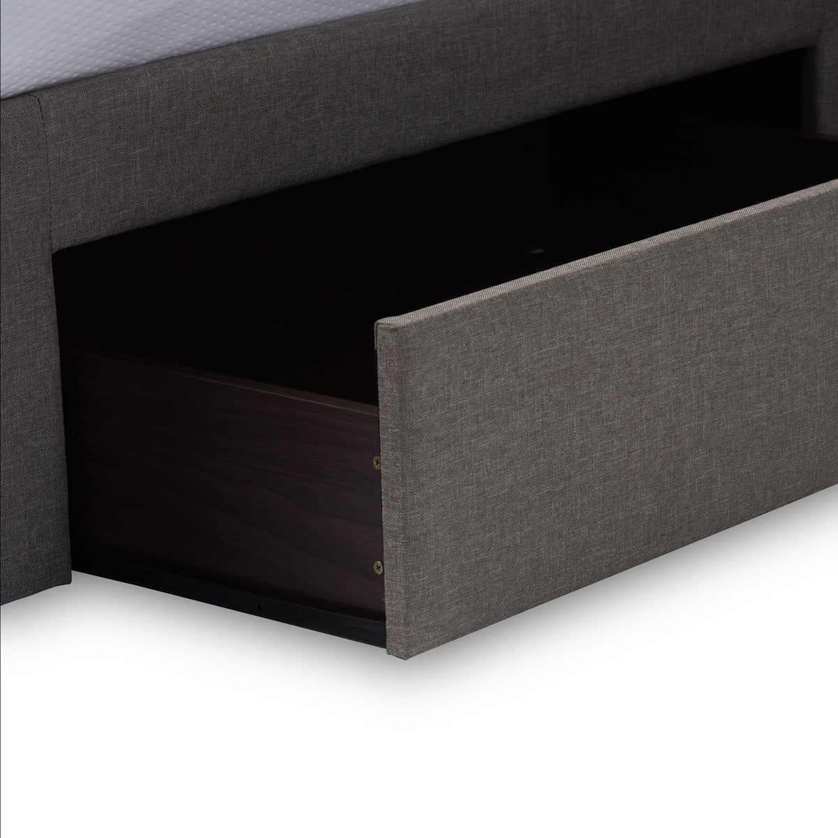 Baxton Studio Rene Modern and Contemporary King Size Grey Fabric 4-drawer Storage Platform Bed 
 Baxton Studio-King Bed-Minimal And Modern - 8