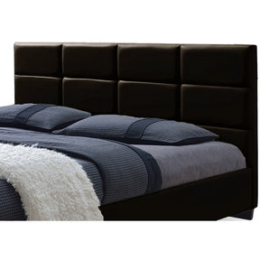 Baxton Studio Vivaldi Modern and Contemporary Dark Brown Faux Leather Padded Platform Base Full Size Bed Frame Baxton Studio-Full Bed-Minimal And Modern - 3