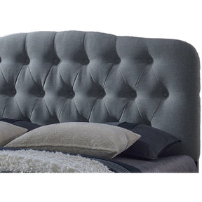 Baxton Studio Romeo Contemporary Grey Button-Tufted Upholstered Queen Size Bed Baxton Studio-beds-Minimal And Modern - 2