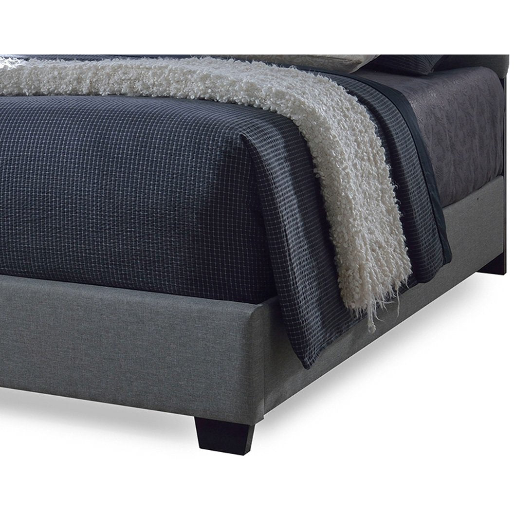 Baxton Studio Romeo Contemporary Grey Button-Tufted Upholstered Queen Size Bed Baxton Studio-beds-Minimal And Modern - 3