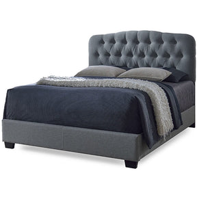 Baxton Studio Romeo Contemporary Grey Button-Tufted Upholstered Queen Size Bed Baxton Studio-beds-Minimal And Modern - 1
