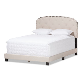 Baxton Studio Lexi Modern and Contemporary Light Beige Fabric Upholstered Queen Size Bed Baxton Studio-Queen Bed-Minimal And Modern - 2