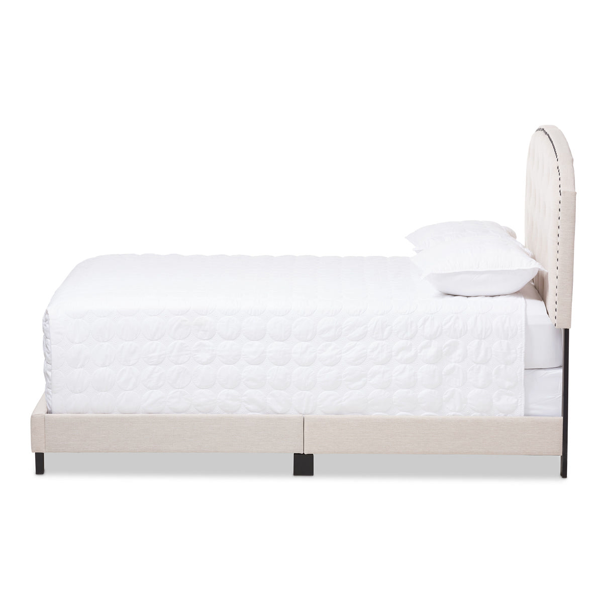 Baxton Studio Lexi Modern and Contemporary Light Beige Fabric Upholstered King Size Bed Baxton Studio-King Bed-Minimal And Modern - 3
