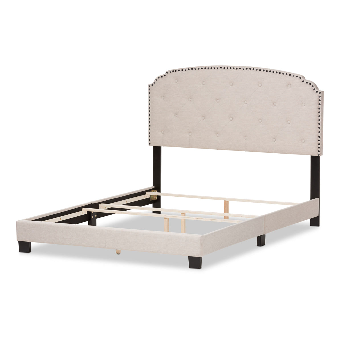 Baxton Studio Lexi Modern and Contemporary Light Beige Fabric Upholstered Full Size Bed Baxton Studio-Full Bed-Minimal And Modern - 4