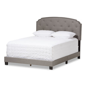 Baxton Studio Lexi Modern and Contemporary Light Grey Fabric Upholstered Queen Size Bed Baxton Studio-Queen Bed-Minimal And Modern - 2
