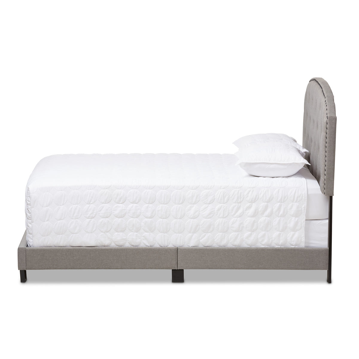 Baxton Studio Lexi Modern and Contemporary Light Grey Fabric Upholstered Queen Size Bed Baxton Studio-Queen Bed-Minimal And Modern - 3