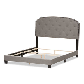 Baxton Studio Lexi Modern and Contemporary Light Grey Fabric Upholstered Queen Size Bed Baxton Studio-Queen Bed-Minimal And Modern - 4