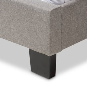 Baxton Studio Lexi Modern and Contemporary Light Grey Fabric Upholstered Queen Size Bed Baxton Studio-Queen Bed-Minimal And Modern - 6
