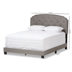 Baxton Studio Lexi Modern and Contemporary Light Grey Fabric Upholstered Queen Size Bed Baxton Studio-Queen Bed-Minimal And Modern - 8