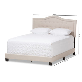 Baxton Studio Emerson Modern and Contemporary Light Beige Fabric Upholstered Full Size Bed Baxton Studio-Full Bed-Minimal And Modern - 8