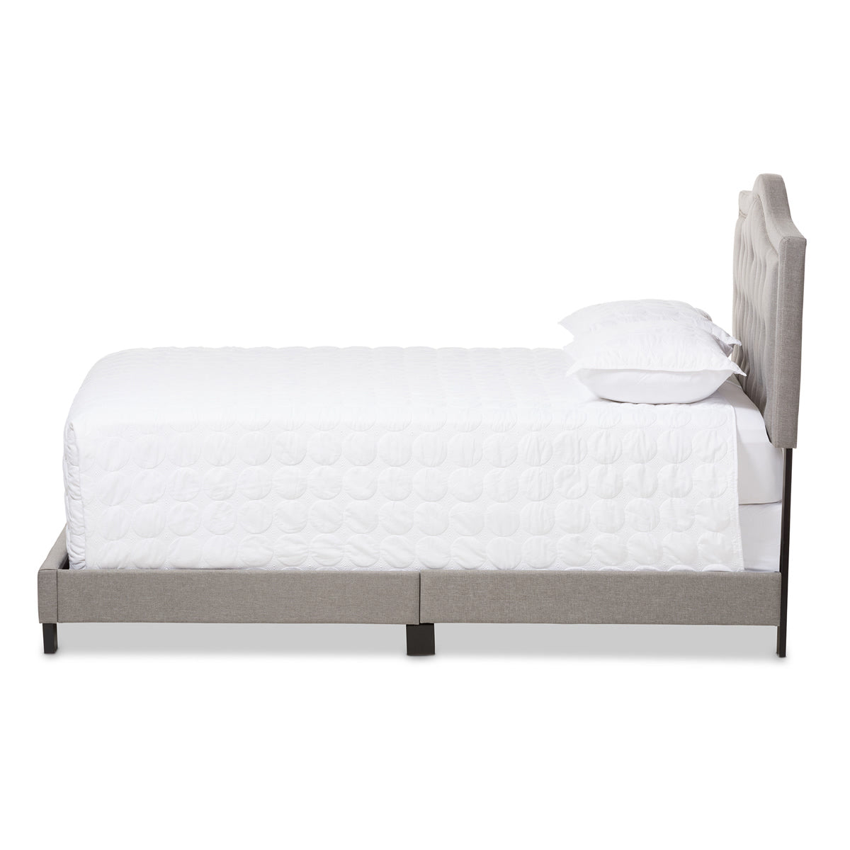 Baxton Studio Emerson Modern and Contemporary Light Grey Fabric Upholstered King Size Bed Baxton Studio-King Bed-Minimal And Modern - 3