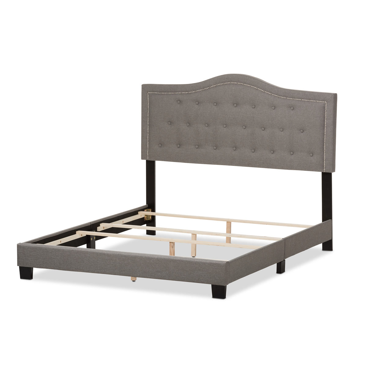 Baxton Studio Emerson Modern and Contemporary Light Grey Fabric Upholstered Full Size Bed Baxton Studio-Full Bed-Minimal And Modern - 4