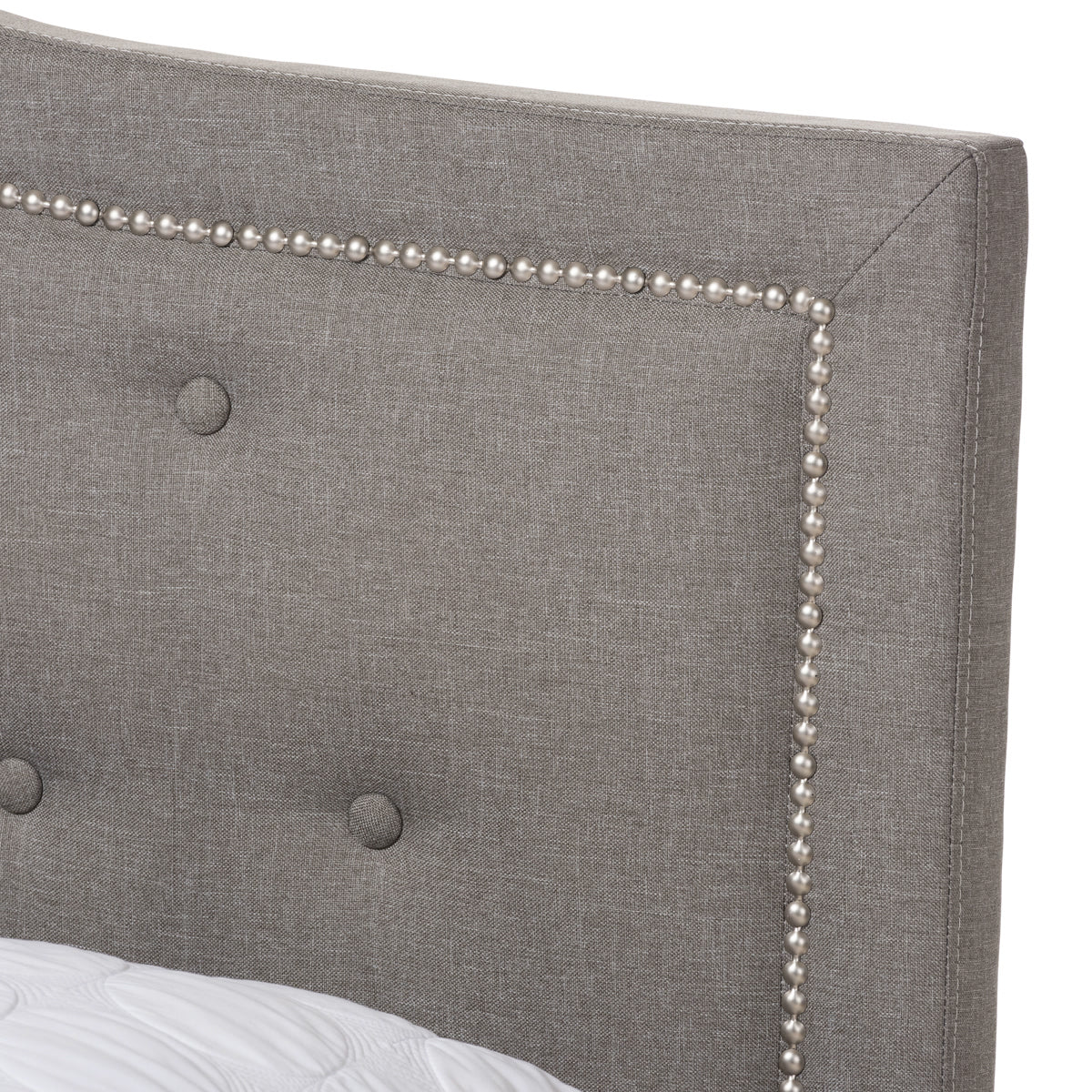 Baxton Studio Emerson Modern and Contemporary Light Grey Fabric Upholstered Full Size Bed Baxton Studio-Full Bed-Minimal And Modern - 5