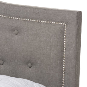 Baxton Studio Emerson Modern and Contemporary Light Grey Fabric Upholstered King Size Bed Baxton Studio-King Bed-Minimal And Modern - 5