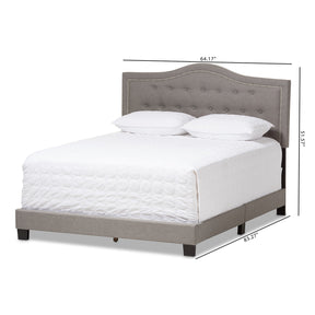 Baxton Studio Emerson Modern and Contemporary Light Grey Fabric Upholstered Queen Size Bed Baxton Studio-Queen Bed-Minimal And Modern - 8