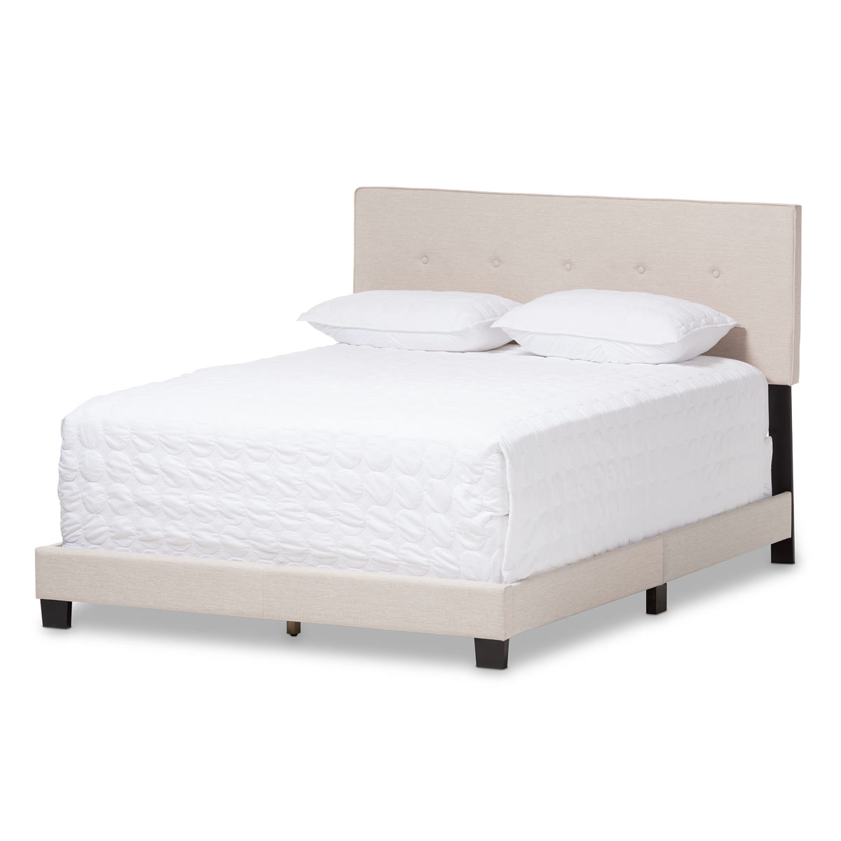 Baxton Studio Hampton Modern and Contemporary Light Beige Fabric Upholstered Full Size Bed Baxton Studio-Full Bed-Minimal And Modern - 2