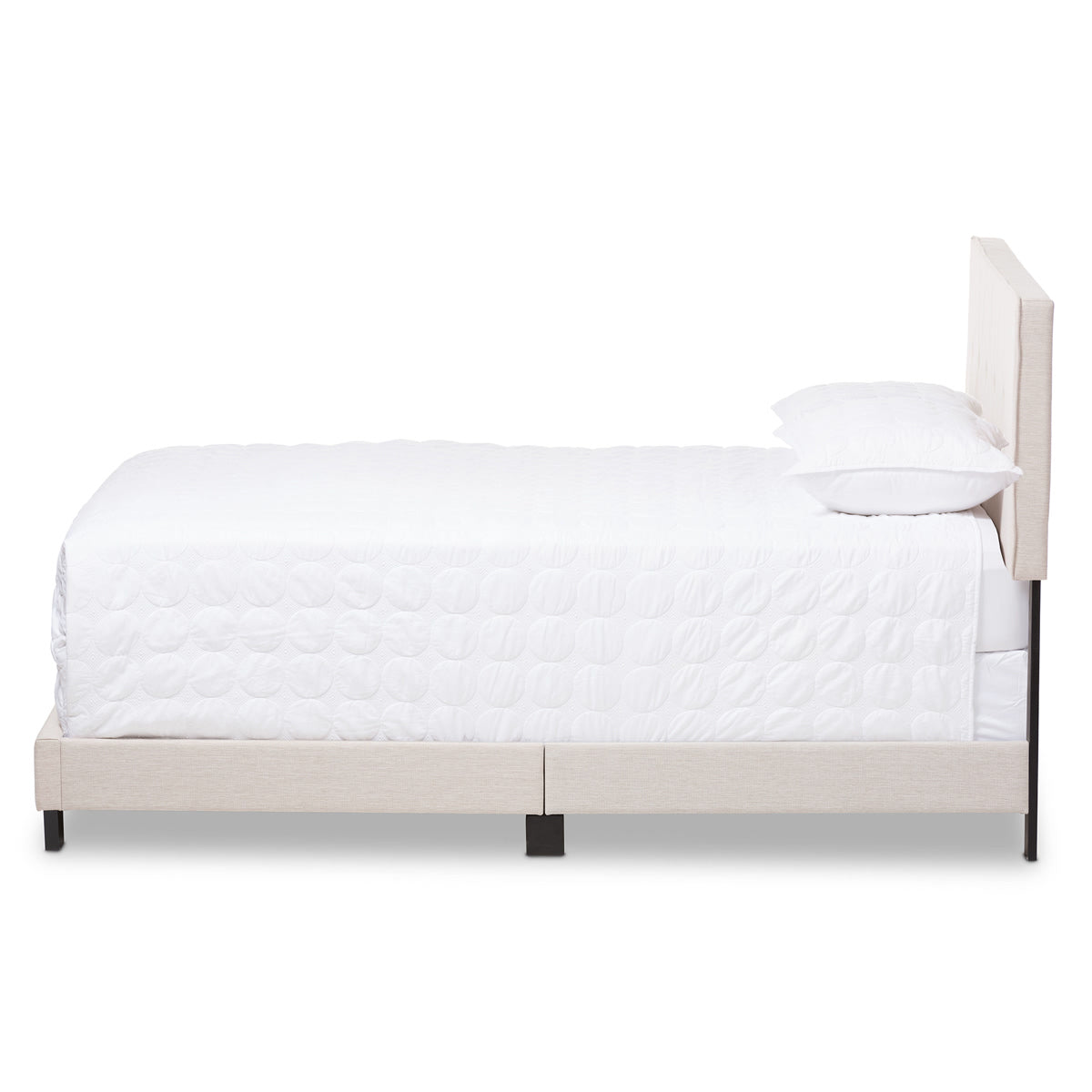 Baxton Studio Hampton Modern and Contemporary Light Beige Fabric Upholstered Full Size Bed Baxton Studio-Full Bed-Minimal And Modern - 3