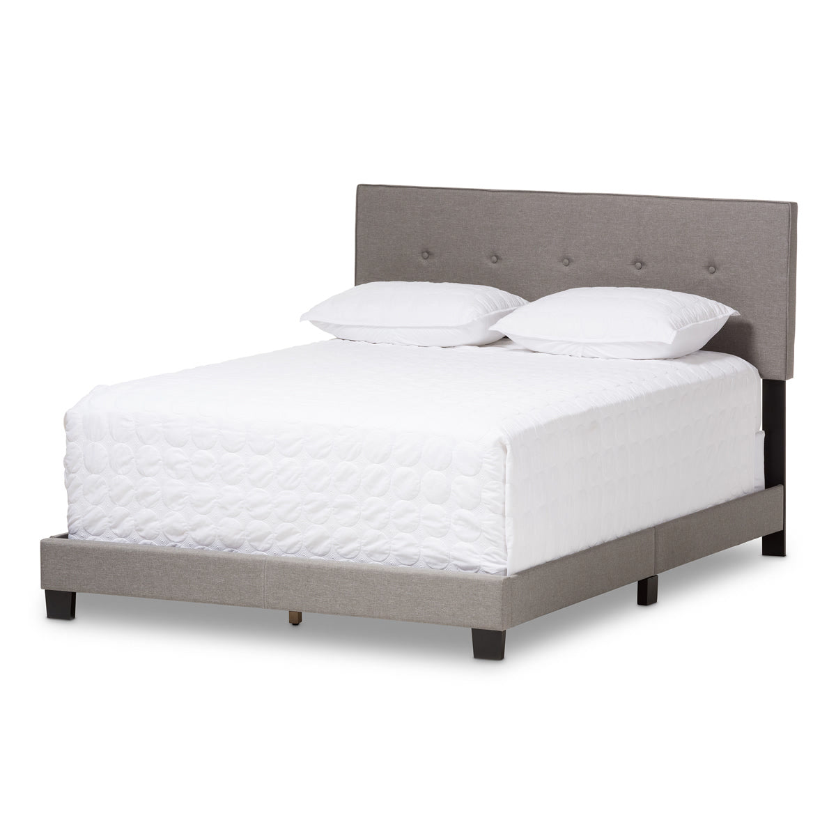 Baxton Studio Hampton Modern and Contemporary Light Grey Fabric Upholstered Full Size Bed Baxton Studio-Full Bed-Minimal And Modern - 2