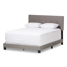 Baxton Studio Hampton Modern and Contemporary Light Grey Fabric Upholstered Queen Size Bed Baxton Studio-Queen Bed-Minimal And Modern - 2