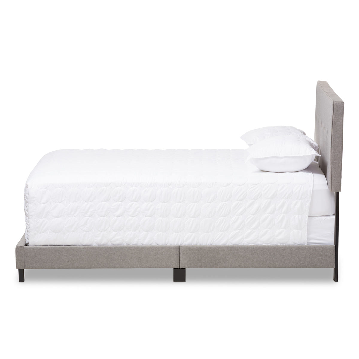 Baxton Studio Hampton Modern and Contemporary Light Grey Fabric Upholstered Queen Size Bed Baxton Studio-Queen Bed-Minimal And Modern - 3