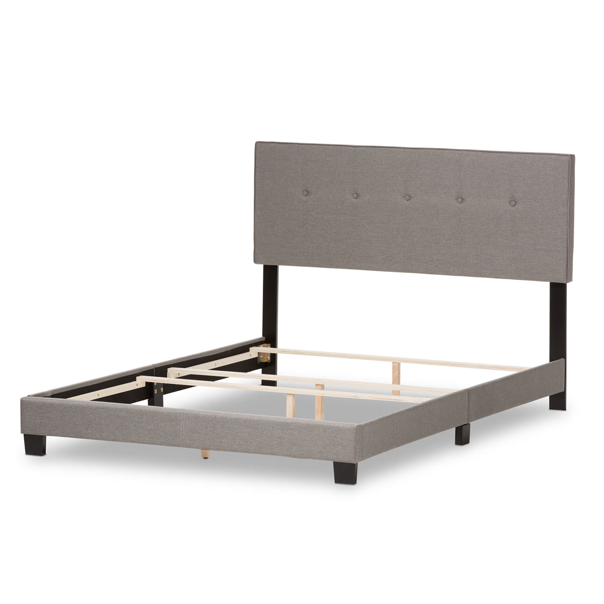 Baxton Studio Hampton Modern and Contemporary Light Grey Fabric Upholstered Full Size Bed Baxton Studio-Full Bed-Minimal And Modern - 4