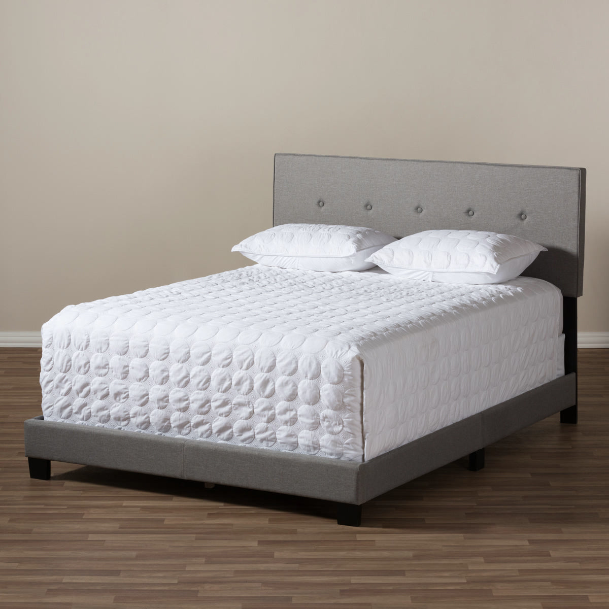 Baxton Studio Hampton Modern and Contemporary Light Grey Fabric Upholstered Full Size Bed Baxton Studio-Full Bed-Minimal And Modern - 7