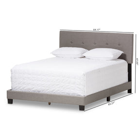 Baxton Studio Hampton Modern and Contemporary Light Grey Fabric Upholstered Queen Size Bed Baxton Studio-Queen Bed-Minimal And Modern - 8