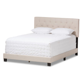 Baxton Studio Cassandra Modern and Contemporary Light Beige Fabric Upholstered Queen Size Bed Baxton Studio-Queen Bed-Minimal And Modern - 2