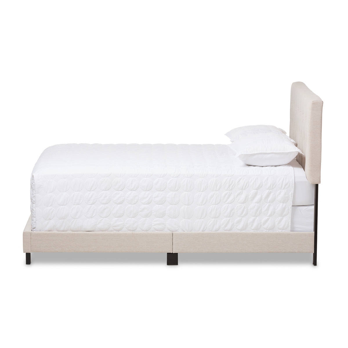 Baxton Studio Cassandra Modern and Contemporary Light Beige Fabric Upholstered Full Size Bed Baxton Studio-Full Bed-Minimal And Modern - 3