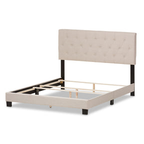 Baxton Studio Cassandra Modern and Contemporary Light Beige Fabric Upholstered Full Size Bed Baxton Studio-Full Bed-Minimal And Modern - 4